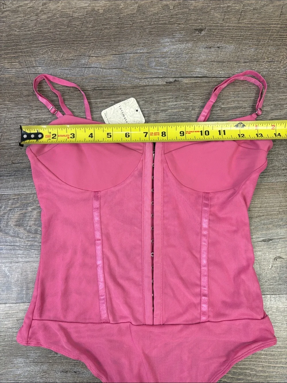 Free People Intimately Basique Bodysuit Lucky Pink Corset Mesh Size Small NWT